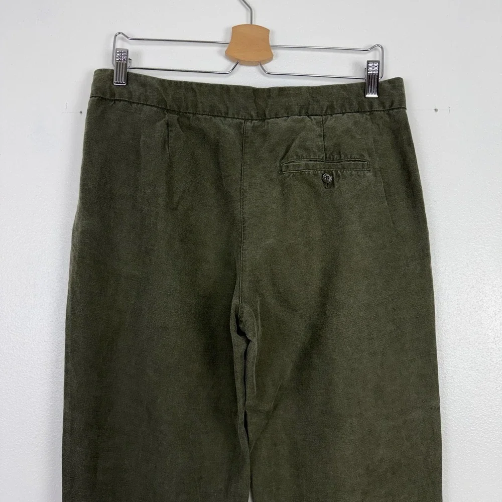 Aritzia Wilfred Allant Linen Blend‎ Trousers Womens 8 Olive Green Pleated Pant